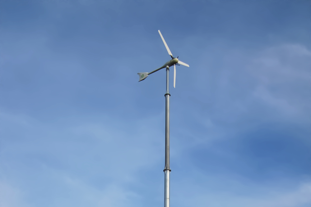 Kleinwindturbine ws 3.5 auf Rohrmast zur Eigenversorgung